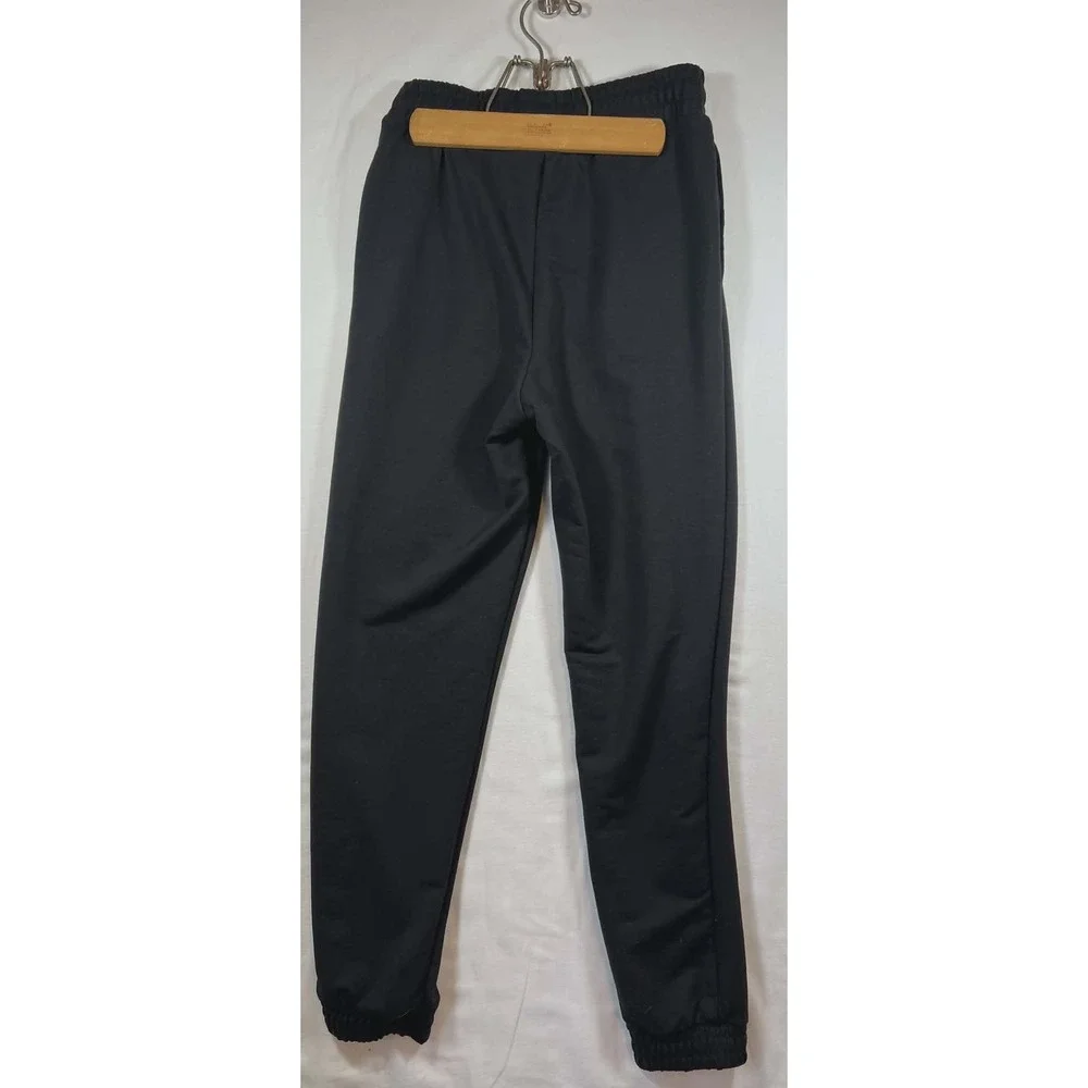 Puma Womens Joggers Black Elastic Waist Drawstring Athletic Sweatpants Small - Picture 2 of 6